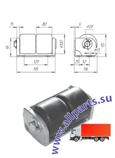 Детальное изображение элемента отбойник резиновый (арт.: 092020) от ALLPARTS.SU