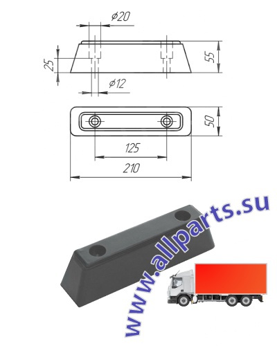 Детальное изображение элемента отбойник резиновый (арт.: 095600) от ALLPARTS.SU